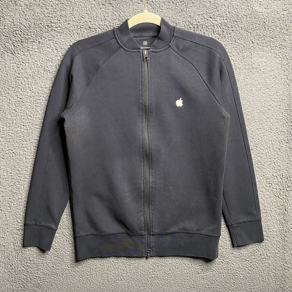 Apple Jacket Adult XS Logo Long Sleeves Front Zip Casual Classic Vintage Y2K
